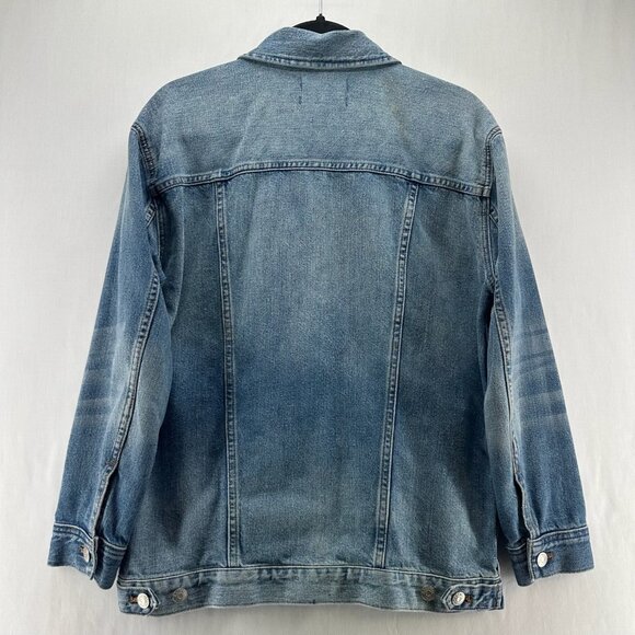 Madewell Oversized Jean Truck Jacket Womens S Button Up Capstone Wash Denim Blue - Picture 2 of 14
